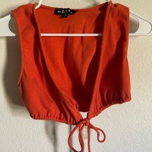 Motel Burnt Orange Tie Top